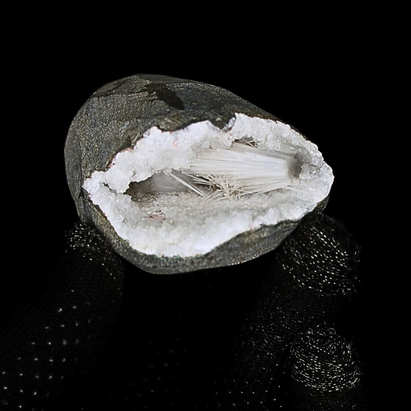 200g Scolecite Geode Cluster Natural Healing Crystal Mineral India 7x6cm