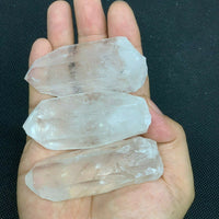 Set of 3 Extra Large Natural Clear Quartz Points, 2 to 3.5 Inches Clear Quartz