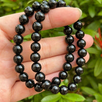 Grade A++  Black Obsidian Bead Bracelet 8mm, Genuine Obsidian Gemstone Bracelet
