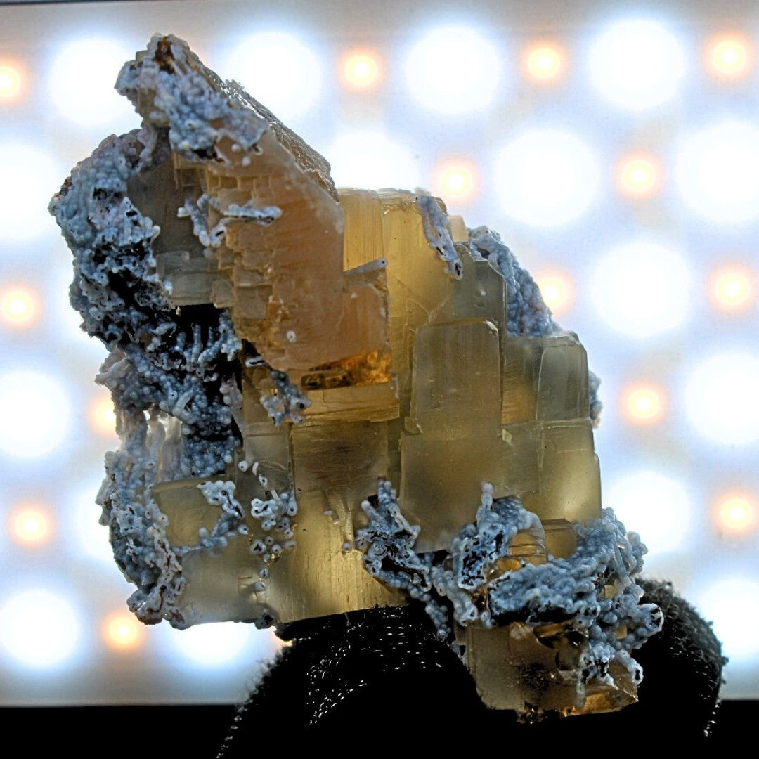 Rare Rainbow Calcite with Mordenite 76g Cabinet Specimen India 7x5.5cm