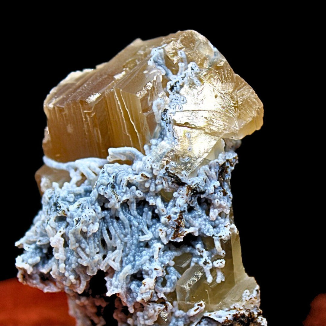 Rare Rainbow Calcite with Mordenite 62g Zeolite Mineral India Specimen