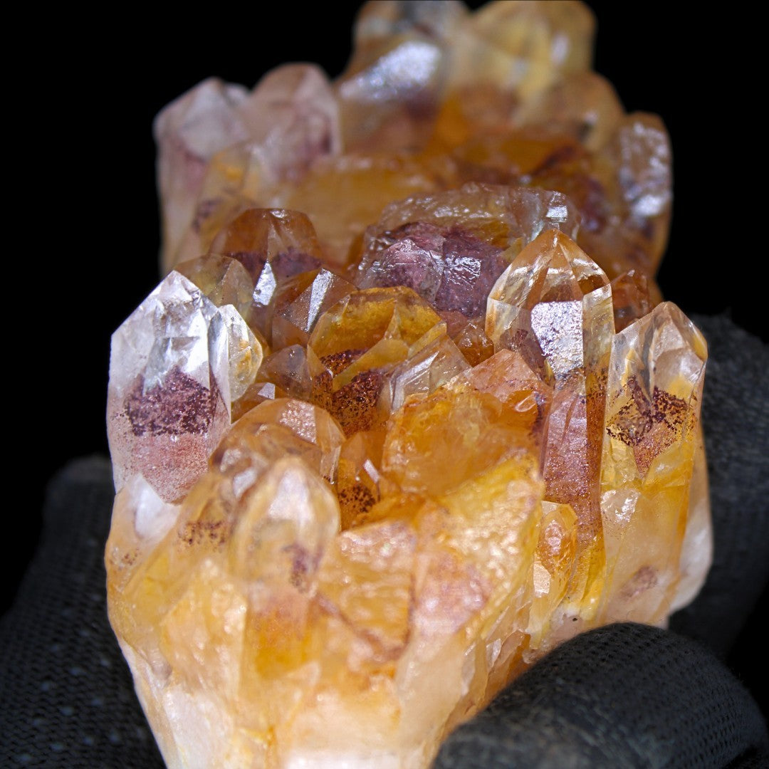 408g Phantom Quartz Cluster Natural Healing Crystal from India