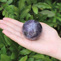 Lepidolite Crystal Sphere LARGE 2" Sphere + Stand (AA Quality Lepidolite Sphere)