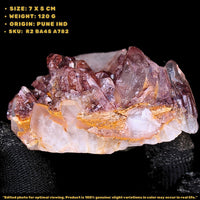 Phantom Quartz Crystal Cluster 120g 7x5 cm Natural Clear Healing Mineral India