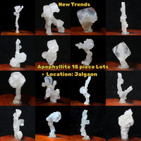 Bulk 16 Piece Natural Apophyllite Tips Pointed Cluster under 150g Wholesale lots