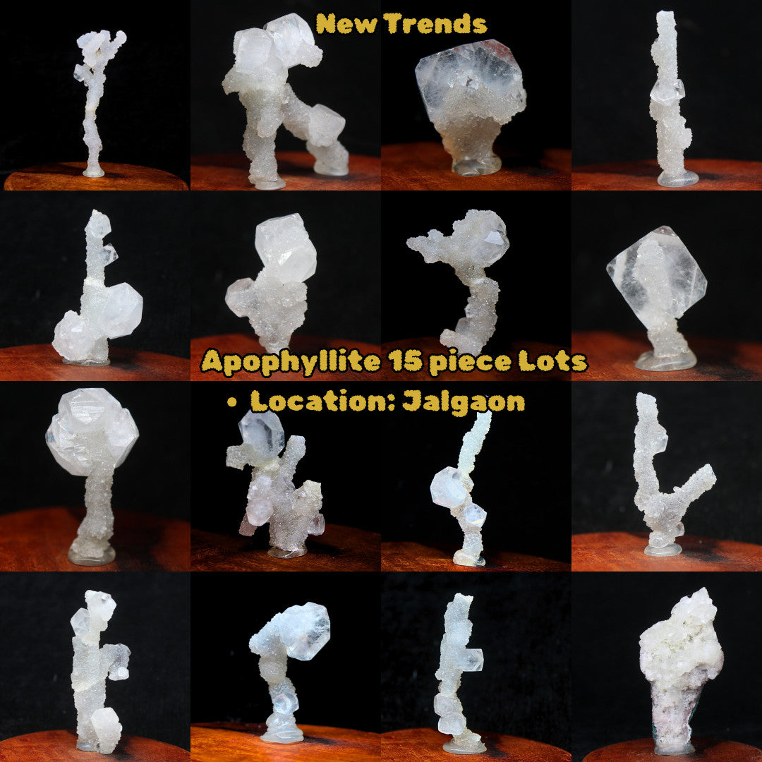 Bulk 16 Piece Natural Apophyllite Tips Pointed Cluster under 150g Wholesale lots