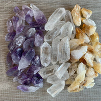 Amethyst Quartz Citrine Points: 3 Crystal Collection, 1/2 Lb Box Natural Points