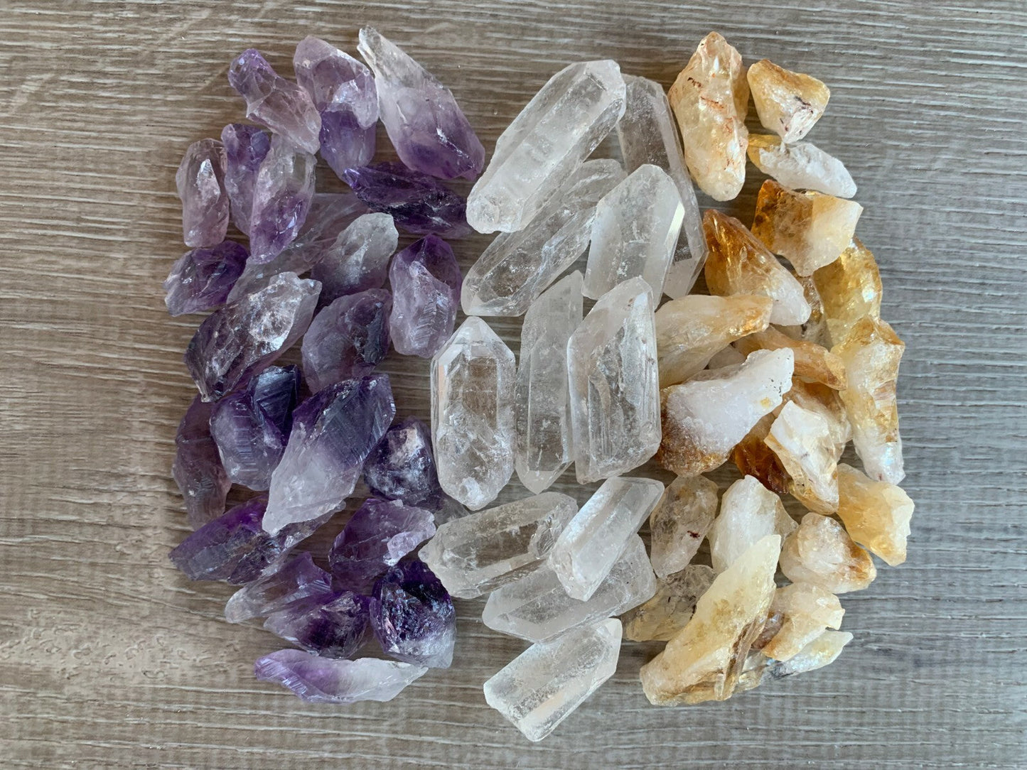Amethyst Quartz Citrine Points: 3 Crystal Collection, 1/2 Lb Box Natural Points