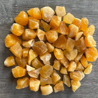 Small Orange Calcite Rough Stones, 0.75"-1.5" Raw Calcite Orange, Wholesale Bulk
