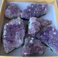 Raw Amethyst Cluster Druzy Collection Box: 6 - 8 oz Box Lot, Natural Amethyst