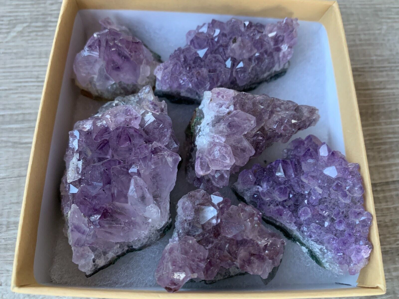 Raw Amethyst Cluster Druzy Collection Box: 6 - 8 oz Box Lot, Natural Amethyst