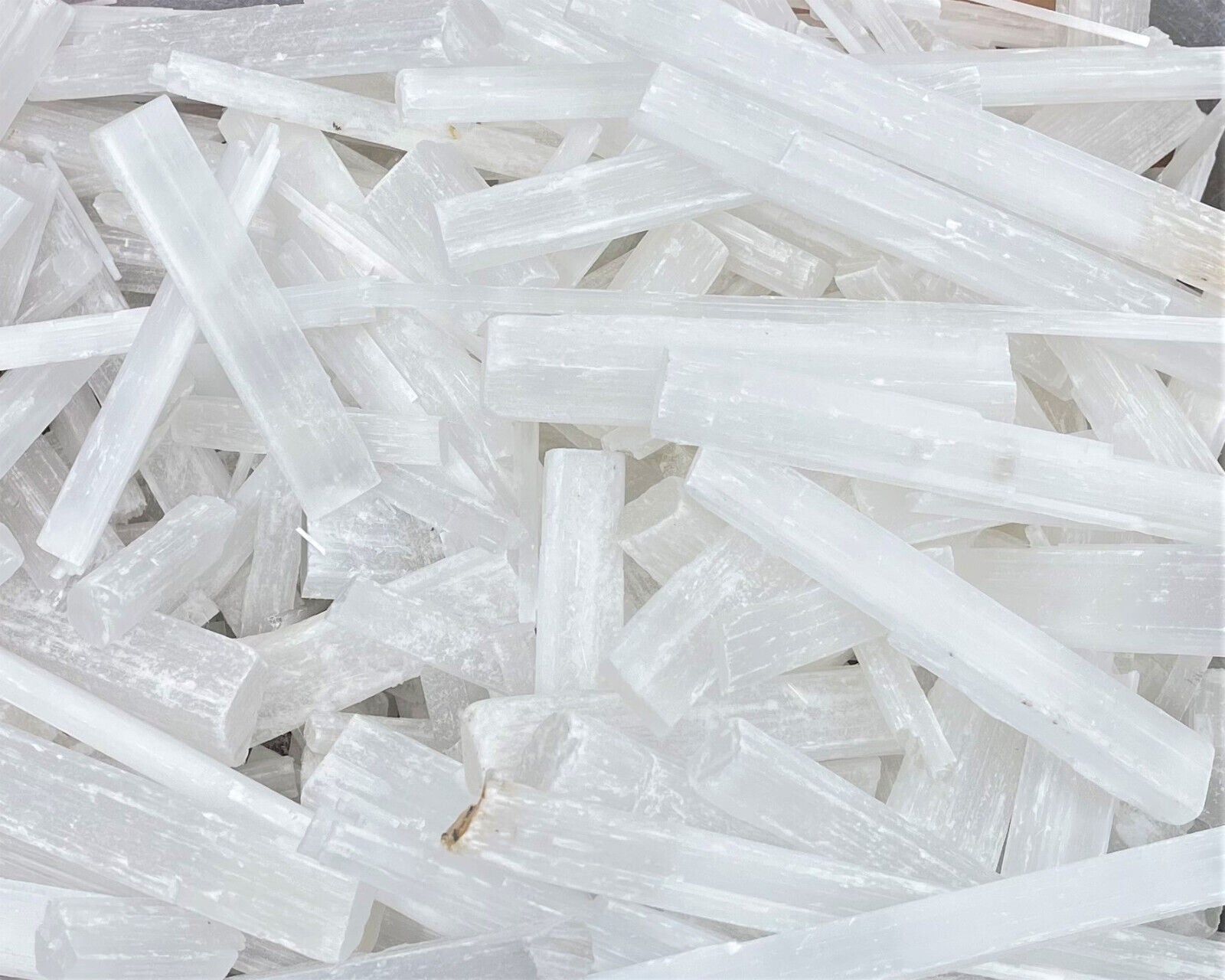 BULK 1/2 lb Lot Selenite Logs Crystal Sticks Wand Blades Shardes CLEARANCE 8 oz