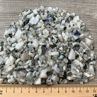 Moonstone Rainbow Semi Tumbled Gemstone Mini Chips 5-15 mm, Wholesale Bulk Lot