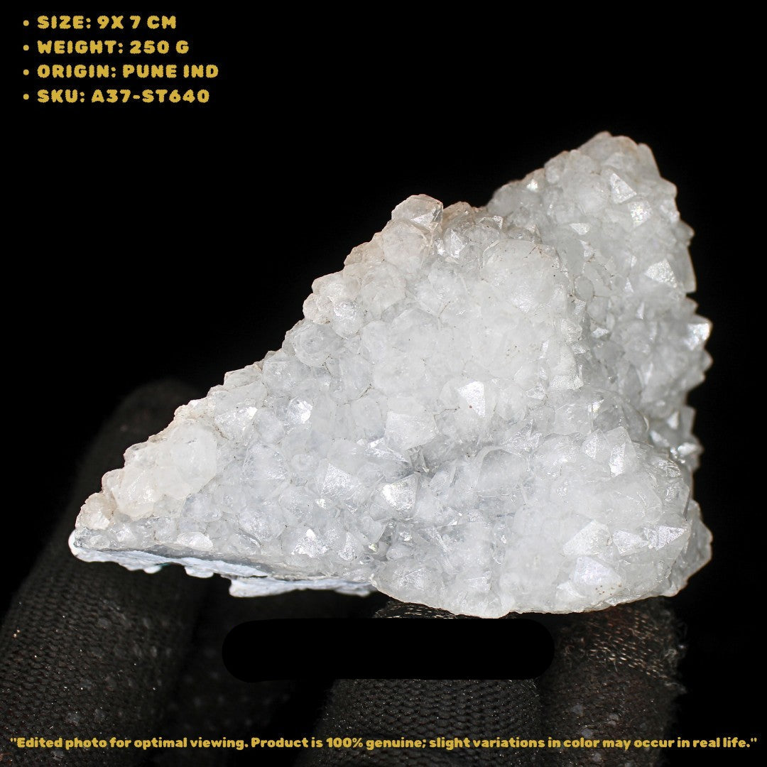 Natural Apophyllite Cluster – 250g Raw Mineral Specimen 9x7 cm India Crystal