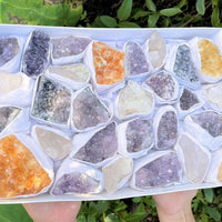 HUGE Bulk Lot Citrine Clear Quartz Amethyst Clusters Druze Crystal 20 - 30 Piece