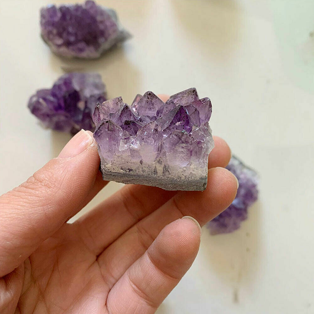 100% Natural Raw Amethyst Quartz Geode Druzy Crystal Cluster Healing Specimen