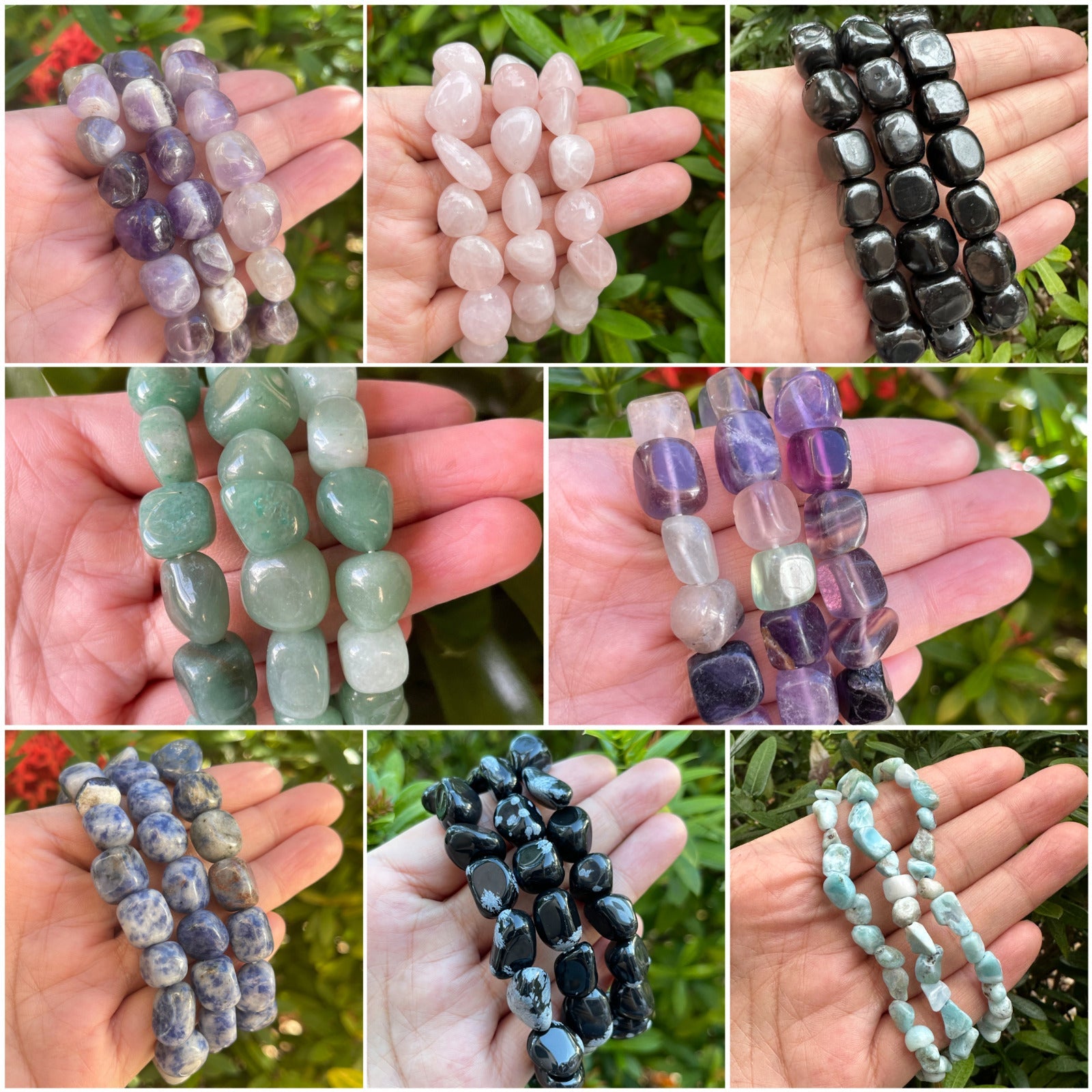 Wholesale Grade A++ Gemstone Nugget Bracelet, Choose from 18 Gemstone Types