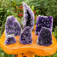 Stunning LARGE Amethyst Cut Base Cluster, Crystal Quartz Geode 8 - 11 oz