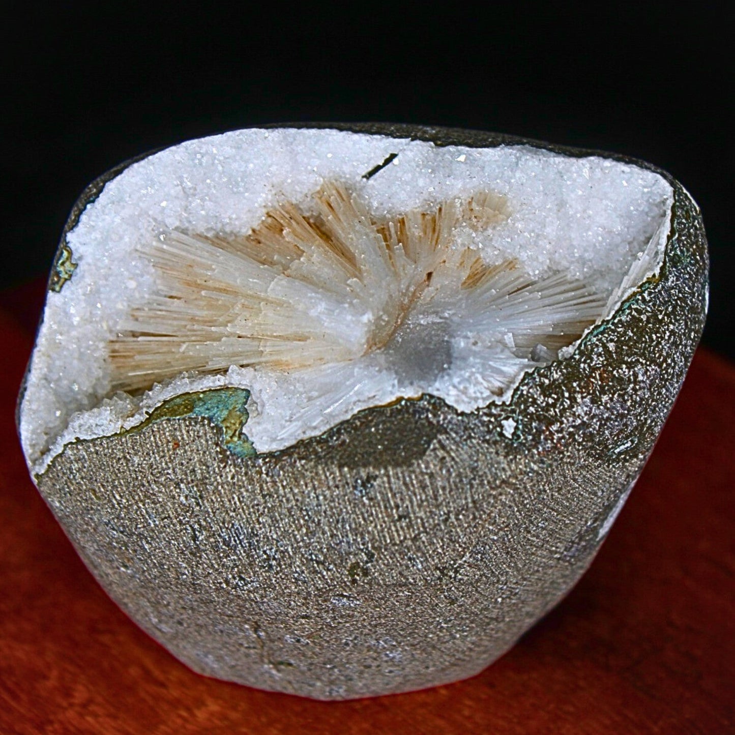 158g Natural Scolecite Geode Mineral 6x5cm High Vibration Healing Crystal Stone