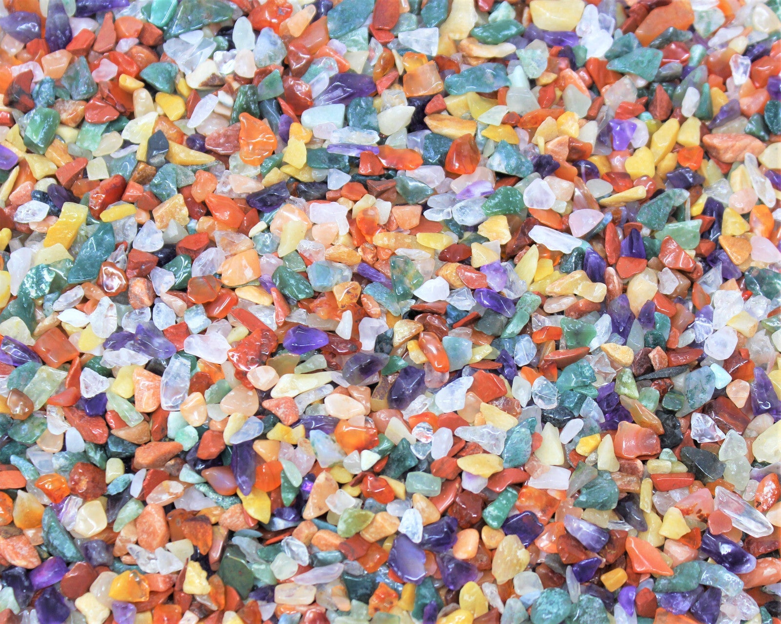 Assorted Semi Tumbled Gemstone Mini Chips 3-10 mm, Tiny, Mixed Chips Bulk Lot
