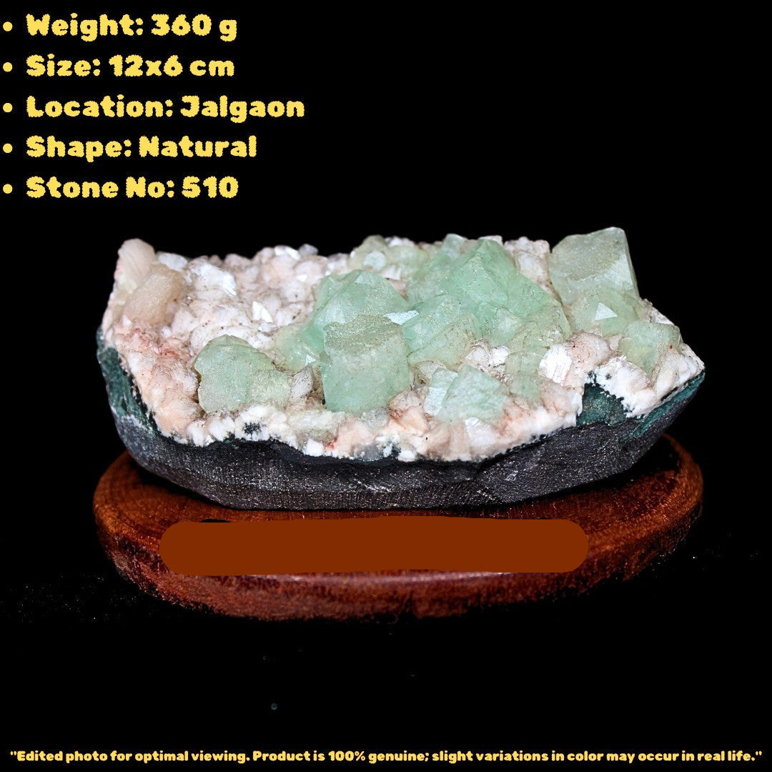 360g Green Apophyllite & Heulandite Cluster from India Rare Mineral Specimen