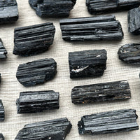 5 pcs Set Shiny Black Tourmaline Log, Grade A++ Natural Black Tourmaline Rod