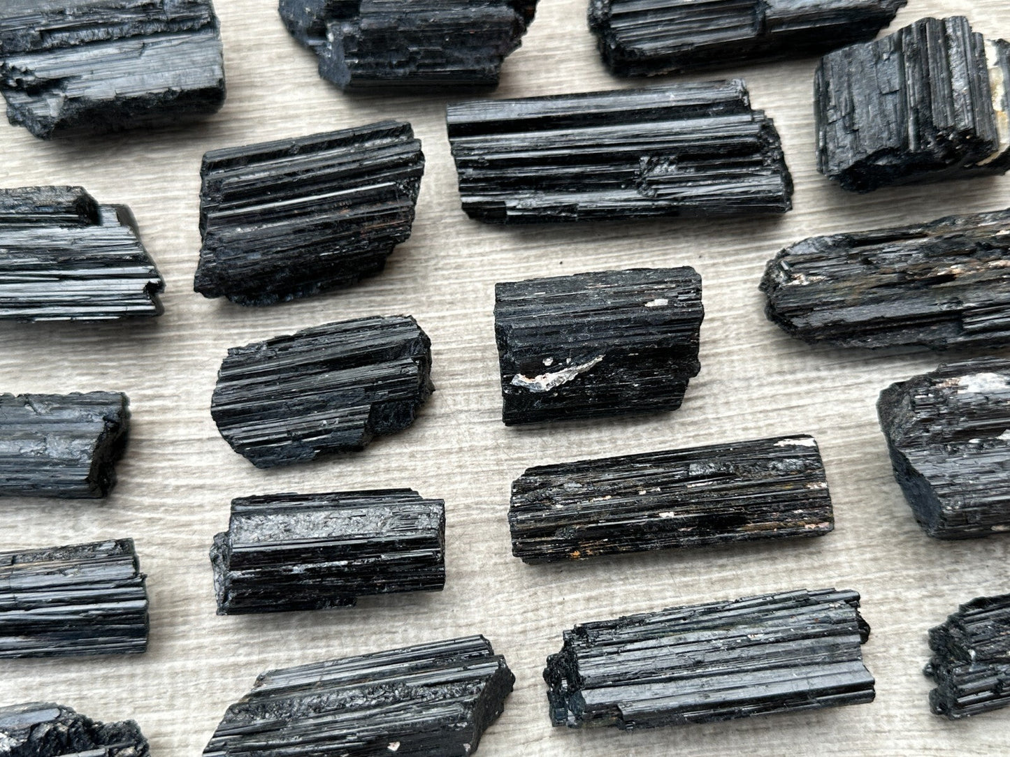 5 pcs Set Shiny Black Tourmaline Log, Grade A++ Natural Black Tourmaline Rod