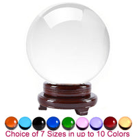 Amlong Crystal Meditation Divination Sphere Crystal Ball with Wood Stand