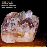 Phantom Quartz Crystal 330g 7x5 cm Raw Natural Cluster Stone from India
