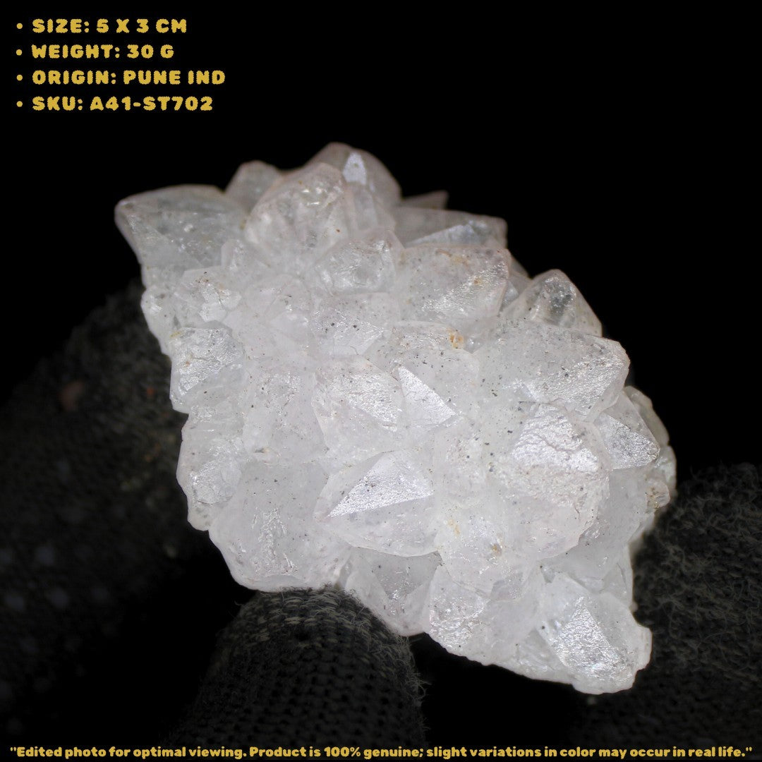 Apophyllite Healing Cluster 30g 5x3 cm Natural White Crystal from India