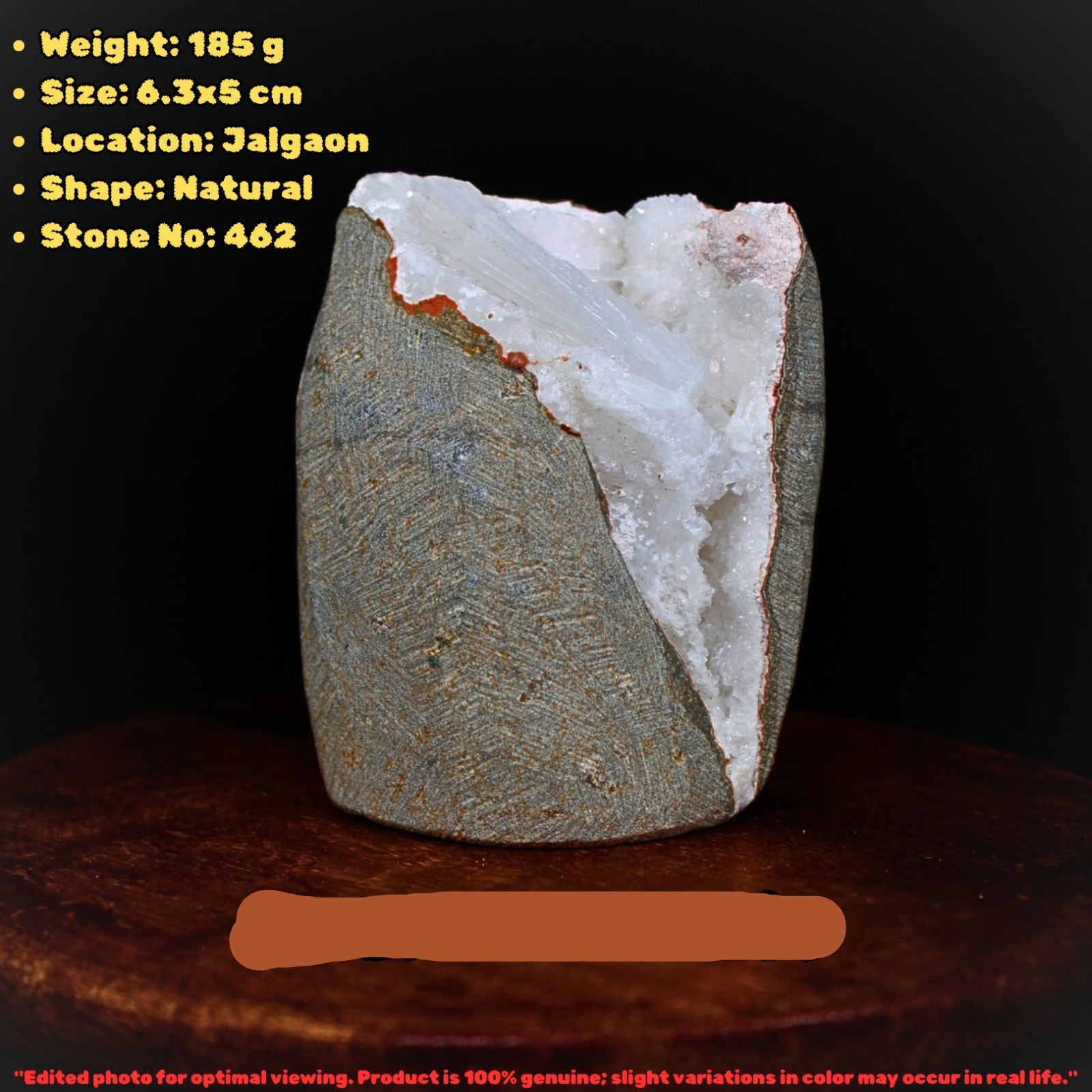 Stunning Scolecite Geode Healing Cluster – 6.3x5cm High Vibration Spiritual 185g