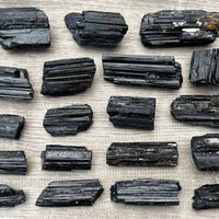 5 pcs Set Shiny Black Tourmaline Log, Grade A++ Natural Black Tourmaline Rod