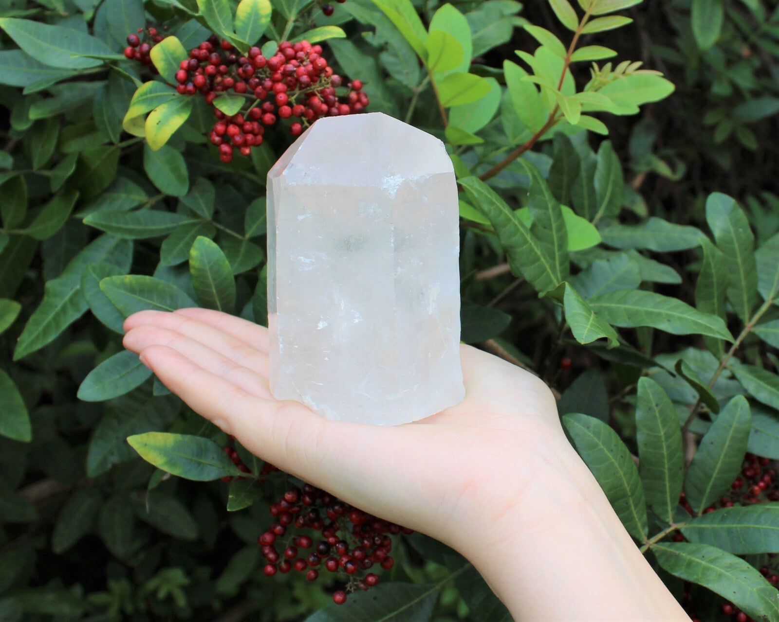 ✨ Natural Clear Quartz Point with Cut Base | Premium 'A' Grade | Zeenat Studio