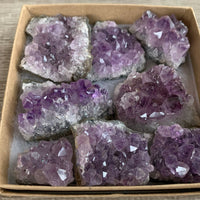 Raw Amethyst Cluster Druzy Collection Box: 6 - 8 oz Box Lot, Natural Amethyst