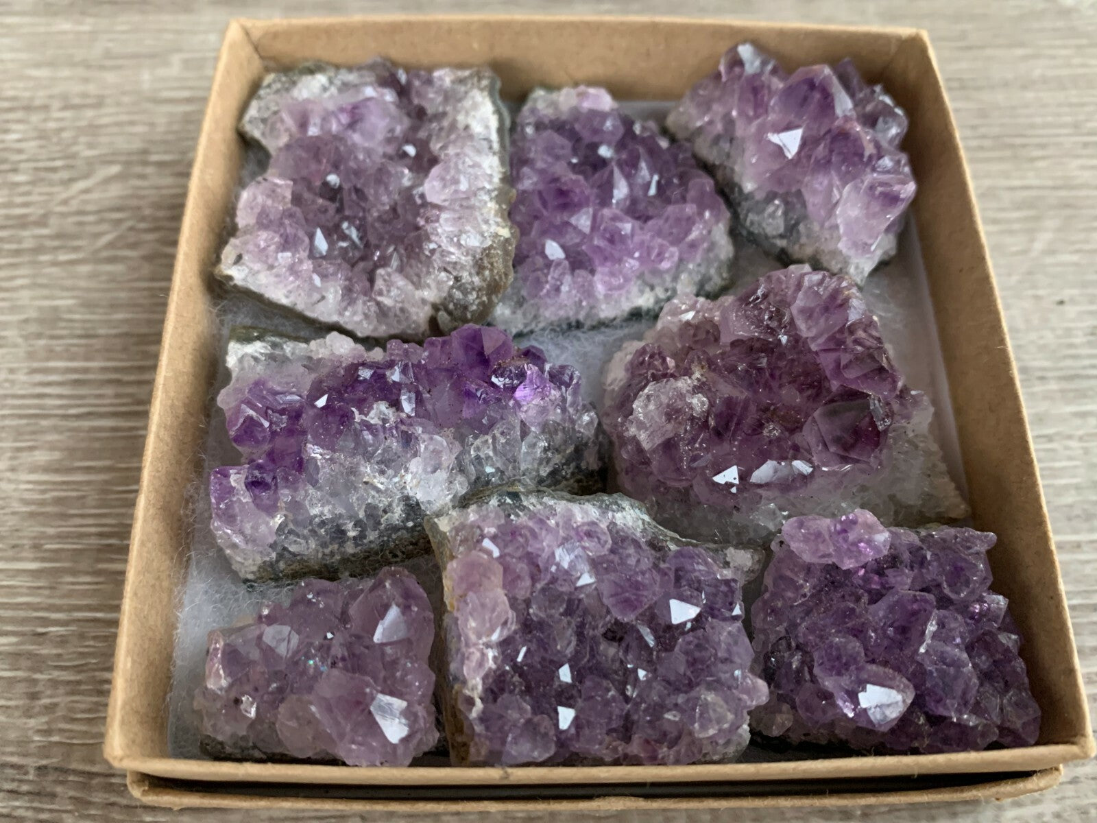 Raw Amethyst Cluster Druzy Collection Box: 6 - 8 oz Box Lot, Natural Amethyst