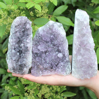 CRAZY CHEAP Gray Lavender Amethyst Cut Base Crystal Geodes - Closeout Amethyst