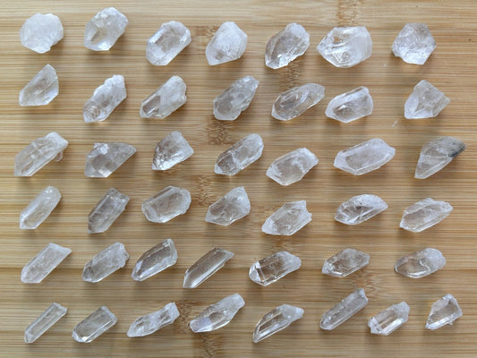 0.75" - 1.5" Small Rough Clear Quartz Point, Raw Healing Crystals, Wholesale Lot