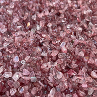 Grade A++ Strawberry Quartz Semi Tumbled Gemstone Mini Chips 4 - 8 mm, Bulk Lot
