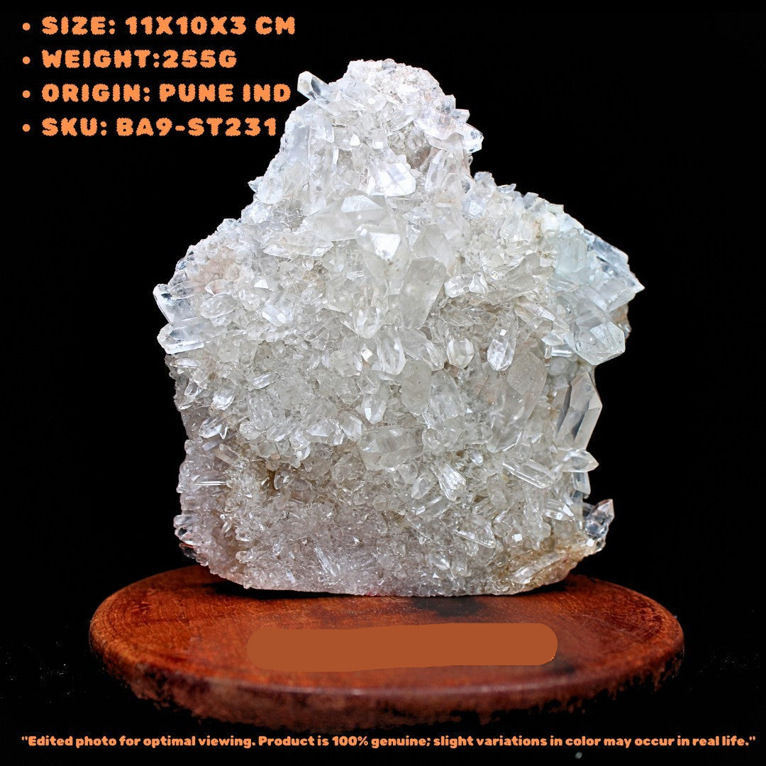 Natural Himalayan Clear Quartz Cluster 255g 11x10x3 cm Raw Healing Crystal