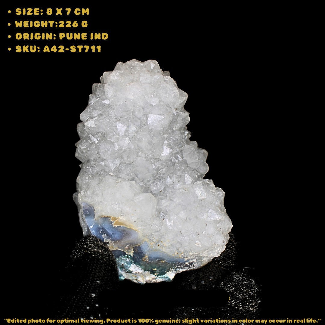 Apophyllite Crystal Cluster 226g 8x7cm Rare Display Mineral from India