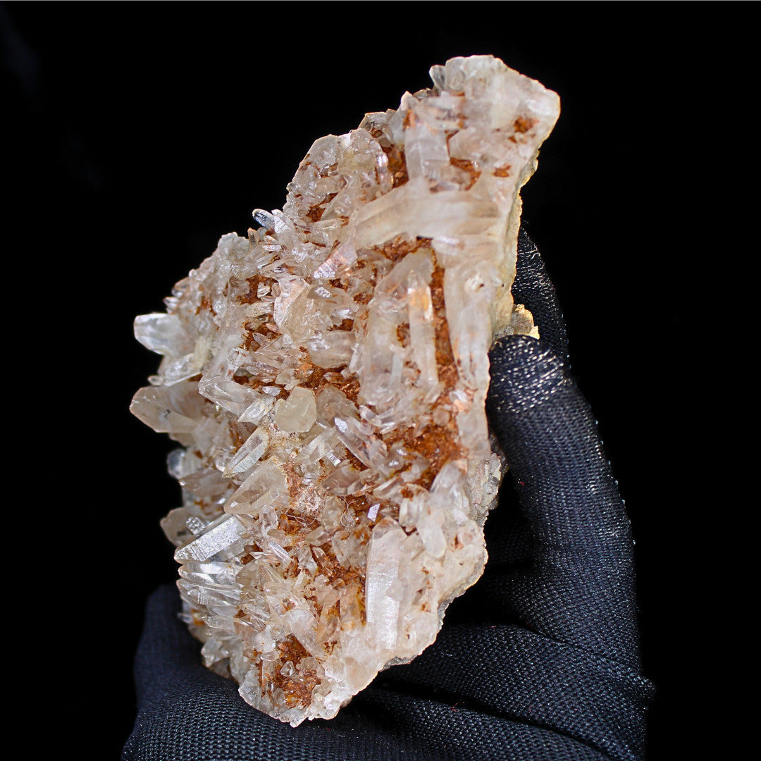 420g Stunning Natural Clear Red Quartz Crystal Cluster Point Mineral Specimen