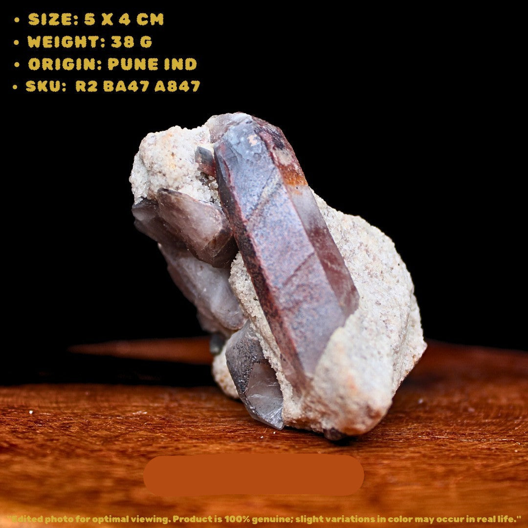 38g Phantom Quartz Crystal Specimen Rare Formation India Mineral