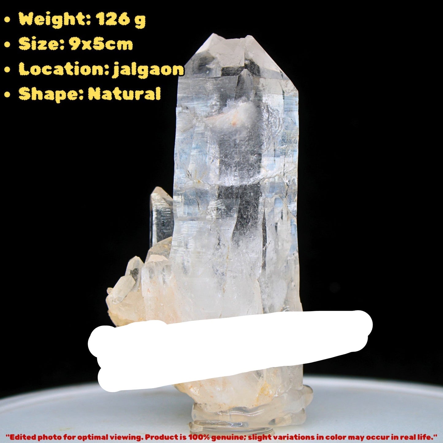 Himalayan Clear Quartz Point Wand Ethically Sourced Healing Crystal from India