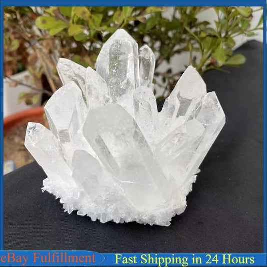 Large Natural Clear Quartz Crystal Cluster Gemstone Druzy Geode Specimen Healing