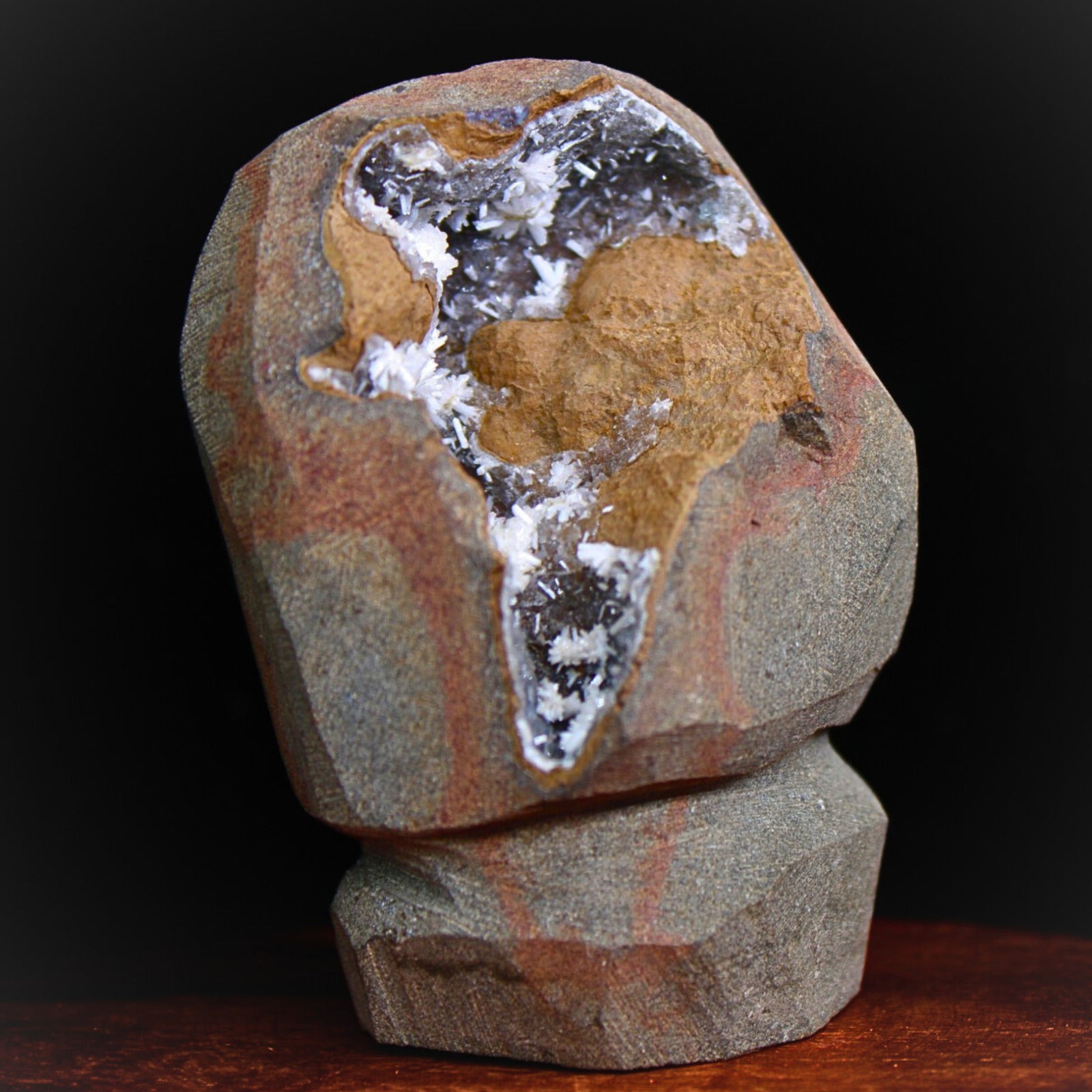 Natural Scolecite Geode & Chalcedony Crystal Cluster 306g Healing Energy Stone