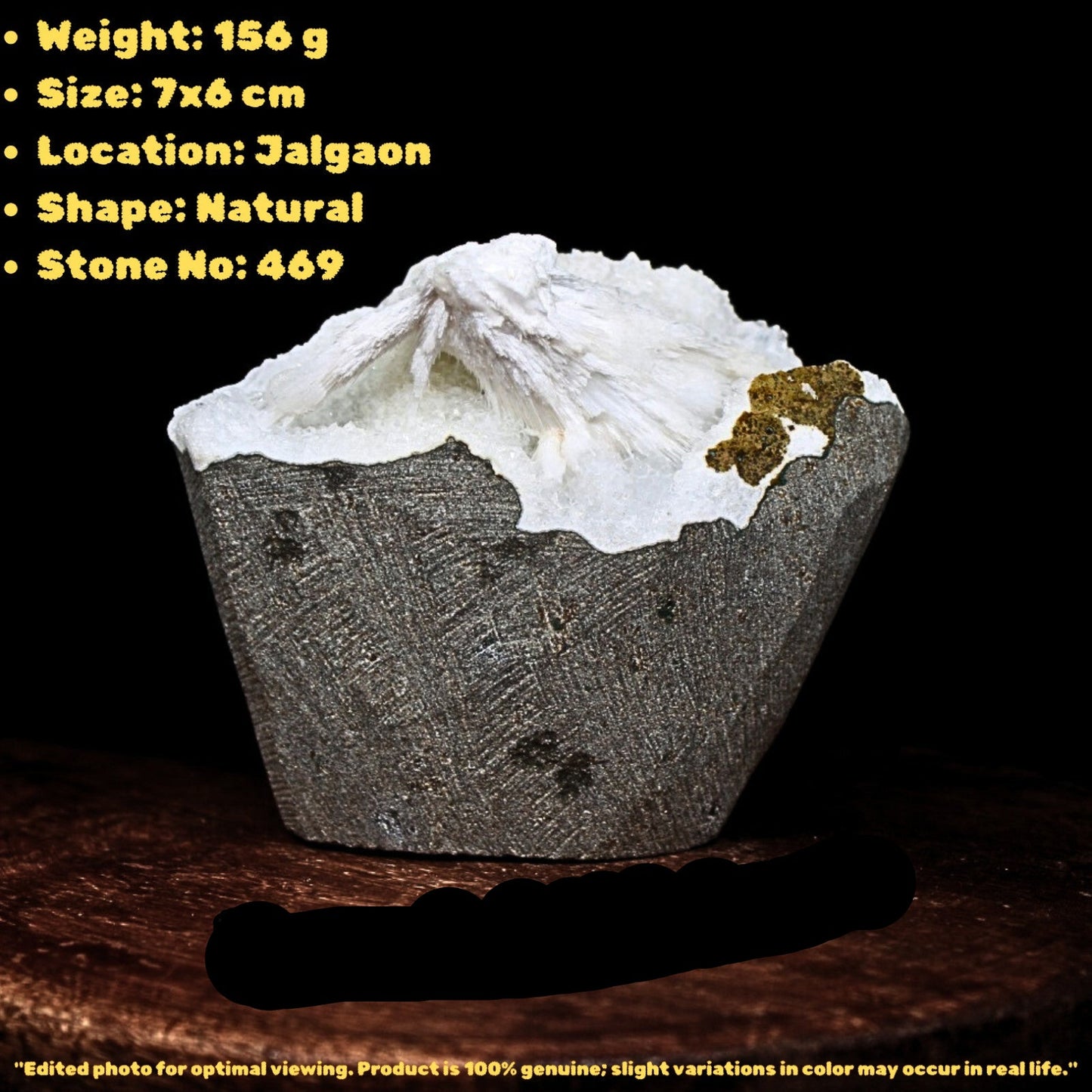 Natural Scolecite Geode Spray 156g | Zeolite Mineral Cluster from India 7x6cm