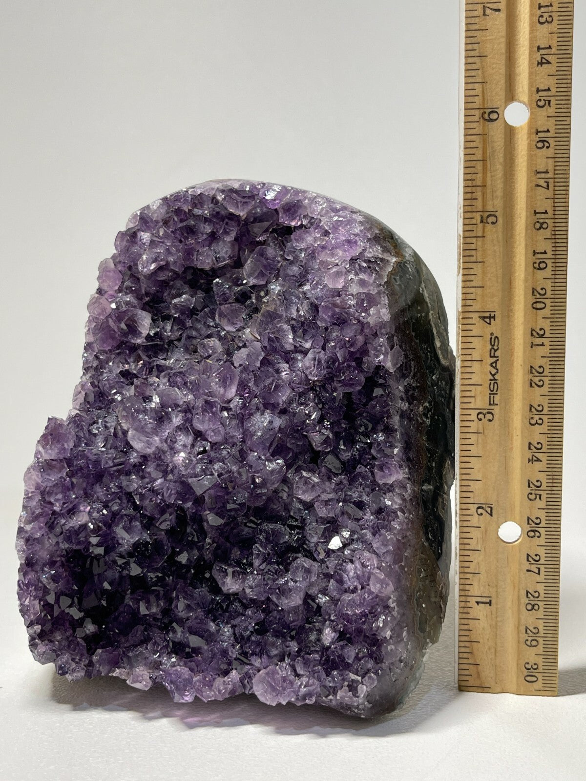 Finely Polished Uruguay Deep Purple Amethyst Cluster Crystal Geode, Pick a Size