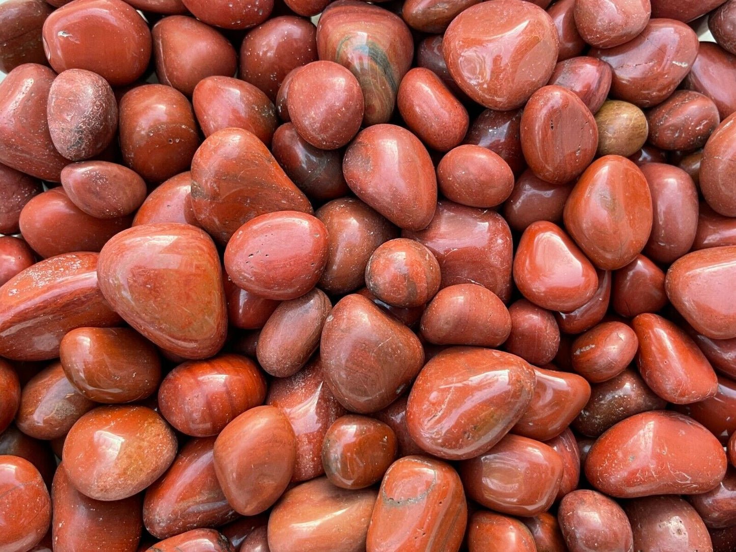 Grade A++ Red Jasper Tumbled Stones, 0.8"-1.25" Tumbled Red Jasper,Pick How Many
