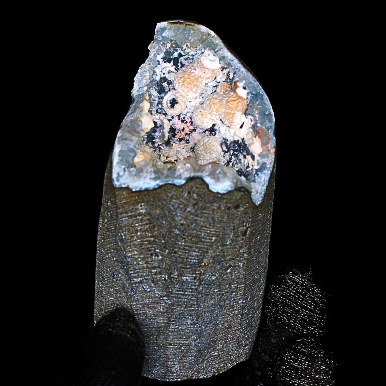 Rare MM Quartz Mordenite Ball Geode 256g Indian Zeolite Specimen