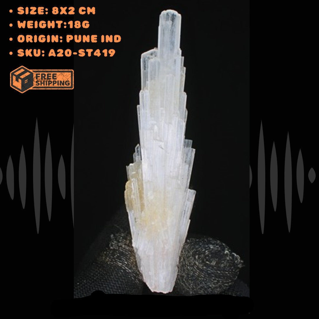 Natural Scolecite Cluster 18g White Zeolite Mineral Crystal from India